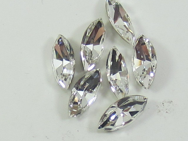 6x3mm NAVETTE 24pcs. CRYSTAL POINTED BACK European Rhinestones